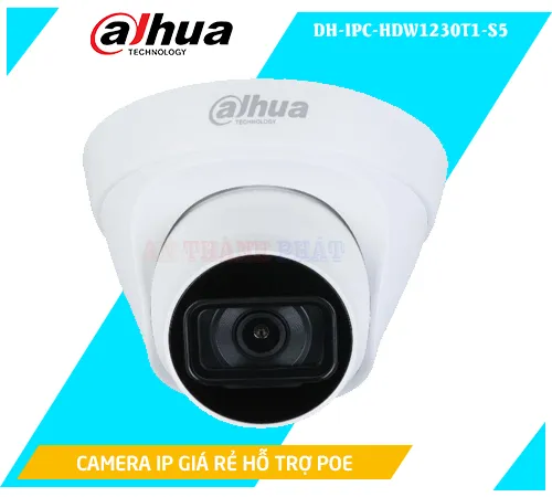 Camera DH-IPC-HDW1230T1-S5 - Lựa chọn hoàn hảo cho giám sát an ninh. Độ phân giải 2MP, khả năng xem rõ ngày đêm và tính năng chống nước, bụi.
