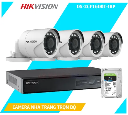 Bộ 4 camera giám sát đến từ thương hiệu hikvision thương hiệu camera số 1 hiện nay DS-2CE16D0T-IRP 