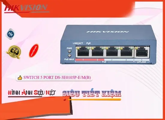 Lắp đặt camera Bộ chia tín hiệu Switch DS-3E0105P-E/M(B)