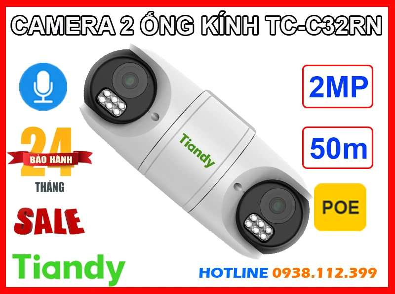 Lắp đặt camera Camera TIANDY 2 Ống Kính TC-C32RN (2MP)