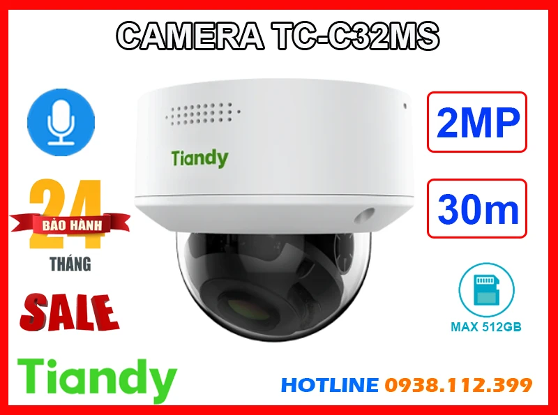 Lắp đặt camera Camera TIANDY TC-C32MS Ghi Âm