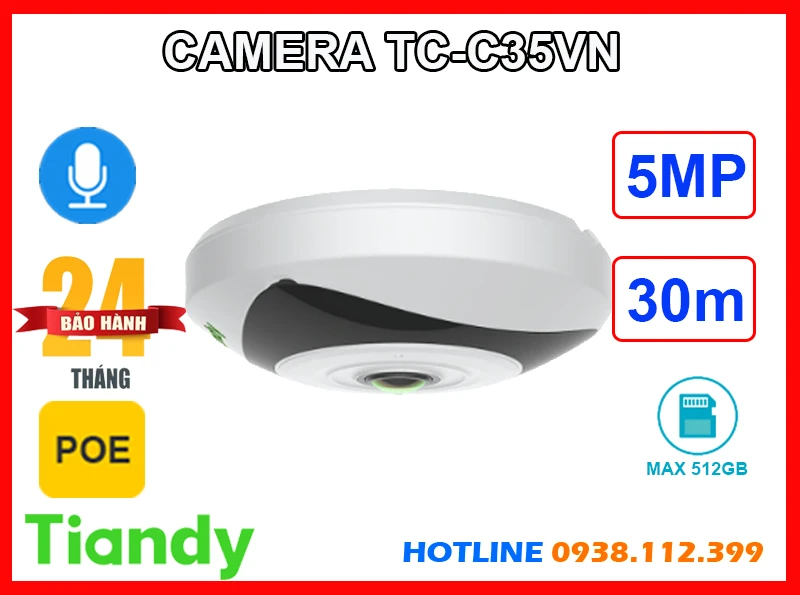 Lắp đặt camera Camera TIANDY TC-C35VN (5MP)
