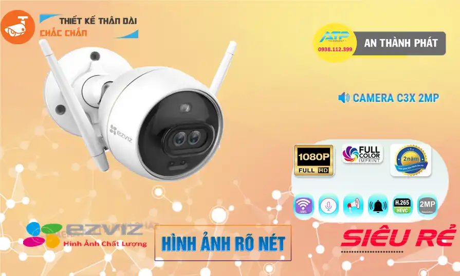 ➠  C3X 2MP sắc nét Wifi Ezviz