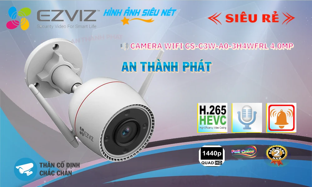 CS-C3W-A0-3H4WFRL sắc nét Wifi Ezviz