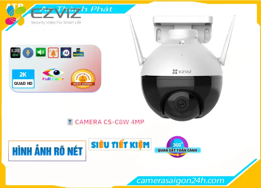 CS-C8W 2K+ 4MP sắc nét Wifi Ezviz CS-C8W 2K+ 4MP sắc nét Wifi Ezviz