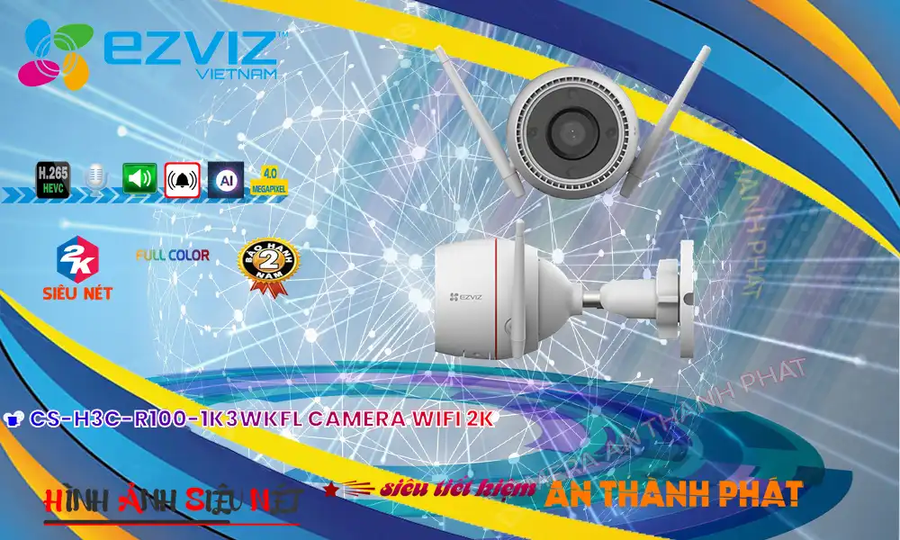 CS-H3c-R100-1K3WKFL sắc nét Wifi Ezviz ➠