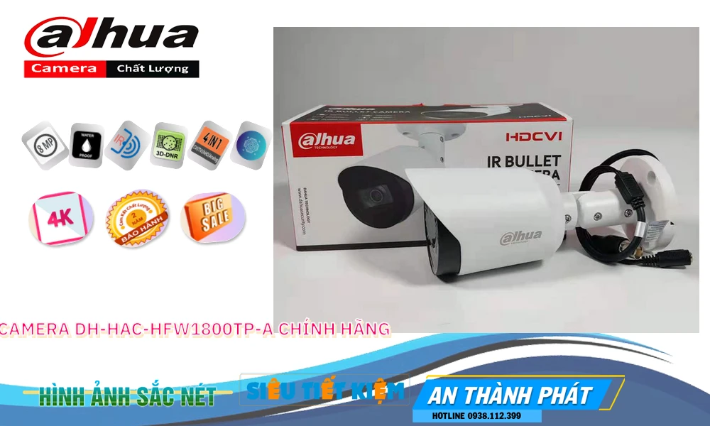 ➠  DH-HAC-HFW1800TP sắc nét Dahua