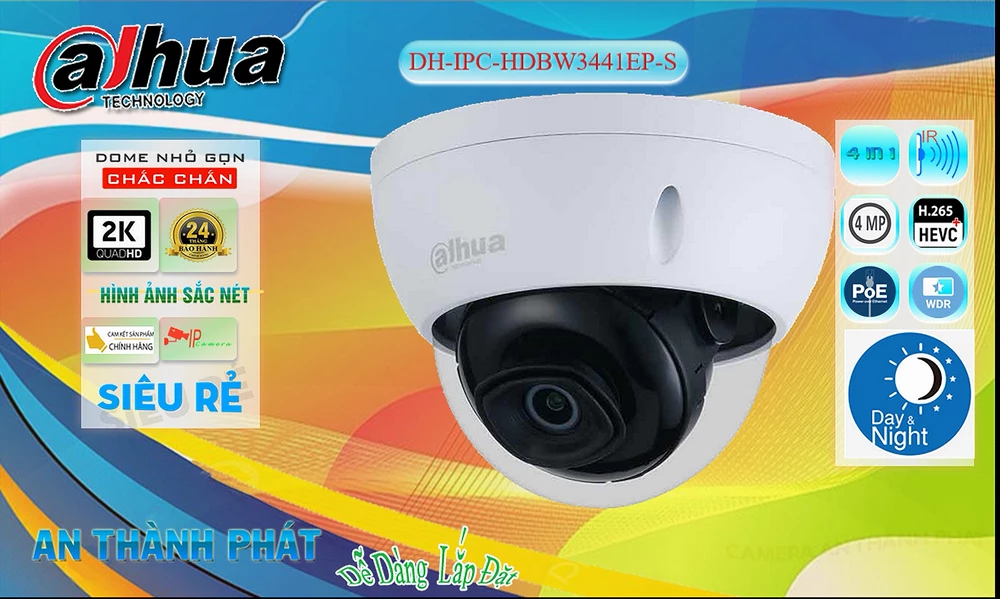 DH-IPC-HDBW3441EP-S sắc nét Dahua