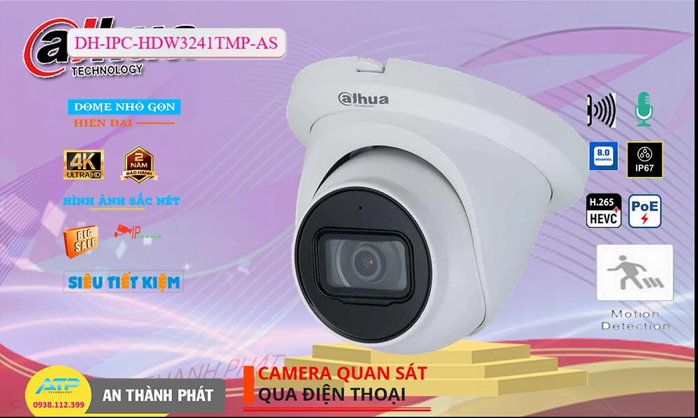 ➠  DH-IPC-HDW3241TMP-AS sắc nét Dahua