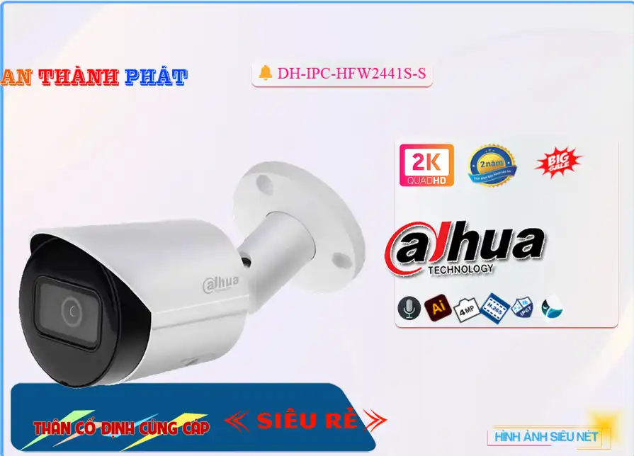 ➠  DH-IPC-HFW2441S-S sắc nét Dahua