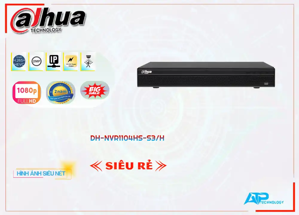 DH-NVR1104HS-S3/H sắc nét Dahua DH-NVR1104HS-S3/H sắc nét Dahua