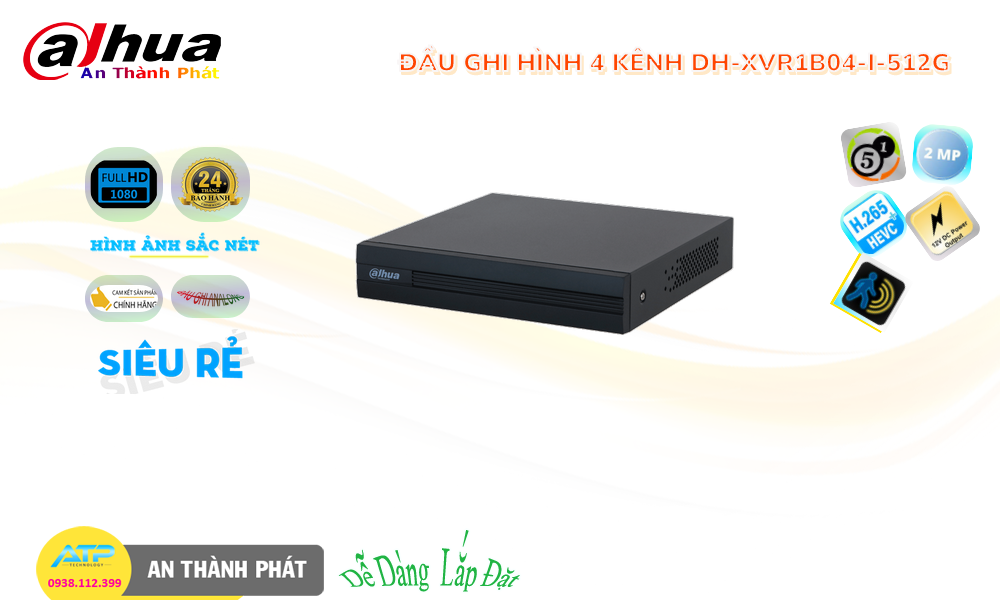 Đầu Ghi Dahua Chất Lượng DH-XVR1B04-I-512G Đầu Ghi Dahua Chất Lượng DH-XVR1B04-I-512G