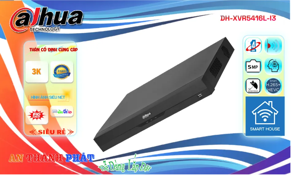 ✔ Đầu Thu KTS  Dahua DH-XVR5416L-I3 Chức Năng Cao Cấp