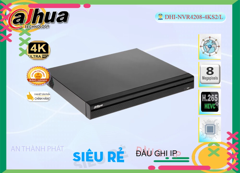 DHI-NVR4208-4KS2/L sắc nét Dahua DHI-NVR4208-4KS2/L sắc nét Dahua