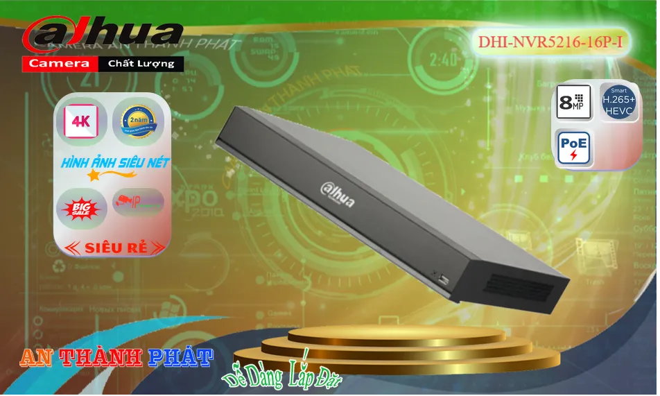 DHI-NVR5216-16P-I sắc nét Dahua DHI-NVR5216-16P-I sắc nét Dahua