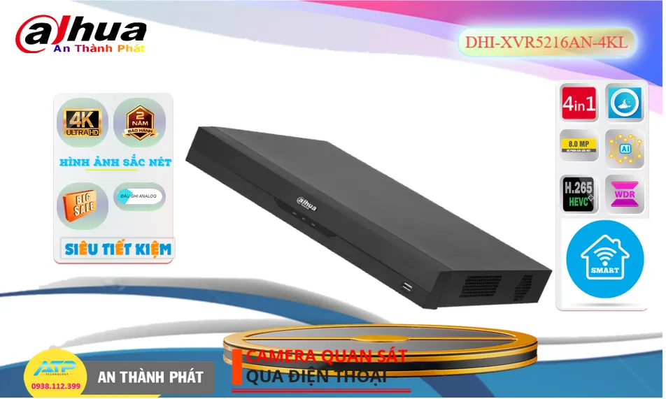 DHI-XVR5216AN-4KL sắc nét Dahua