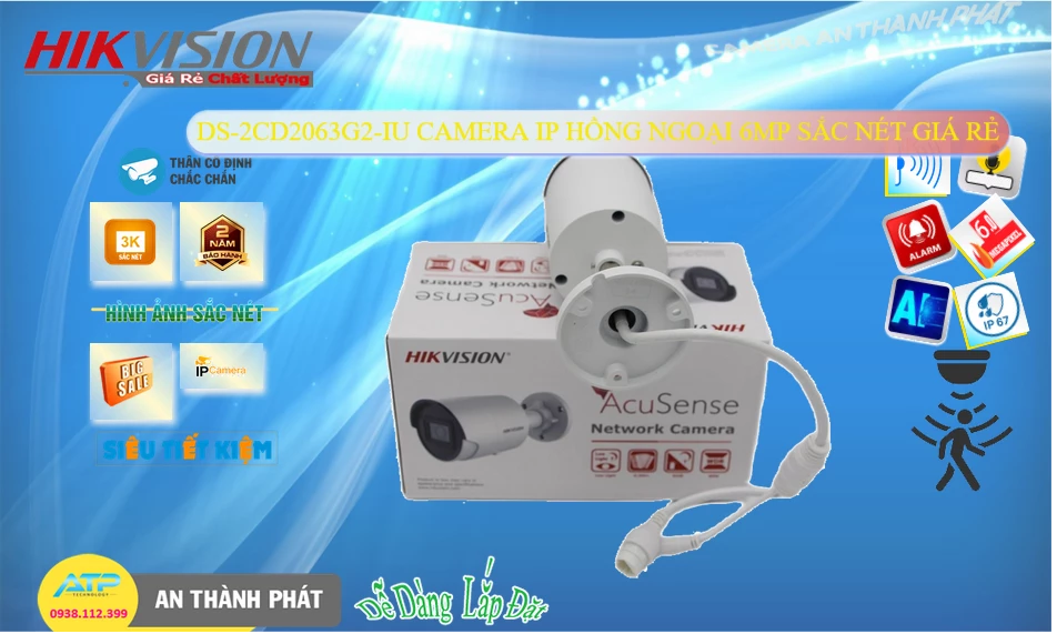 DS-2CD2063G2-IU sắc nét Hikvision ➠