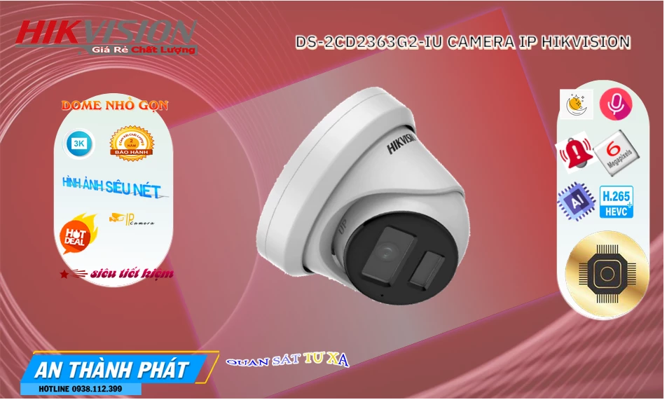 DS-2CD2363G2-IU sắc nét Hikvision ➠