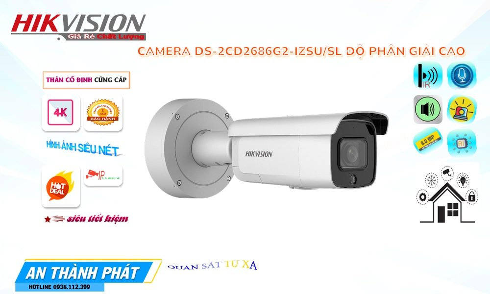 DS-2CD2686G2-IZSU/SL IP Hikvision đang khuyến mãi