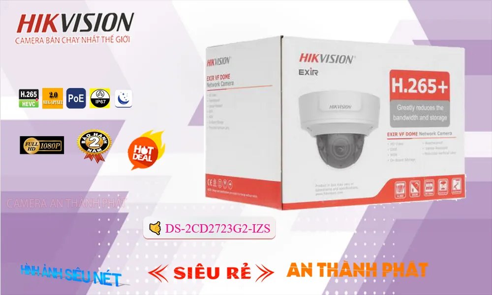 DS-2CD2723G2-IZS sắc nét Hikvision ➠