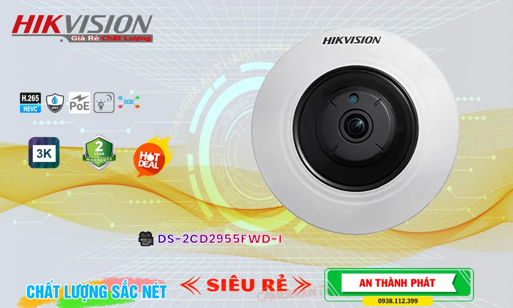 ➠  DS-2CD2955FWD-I sắc nét Hikvision