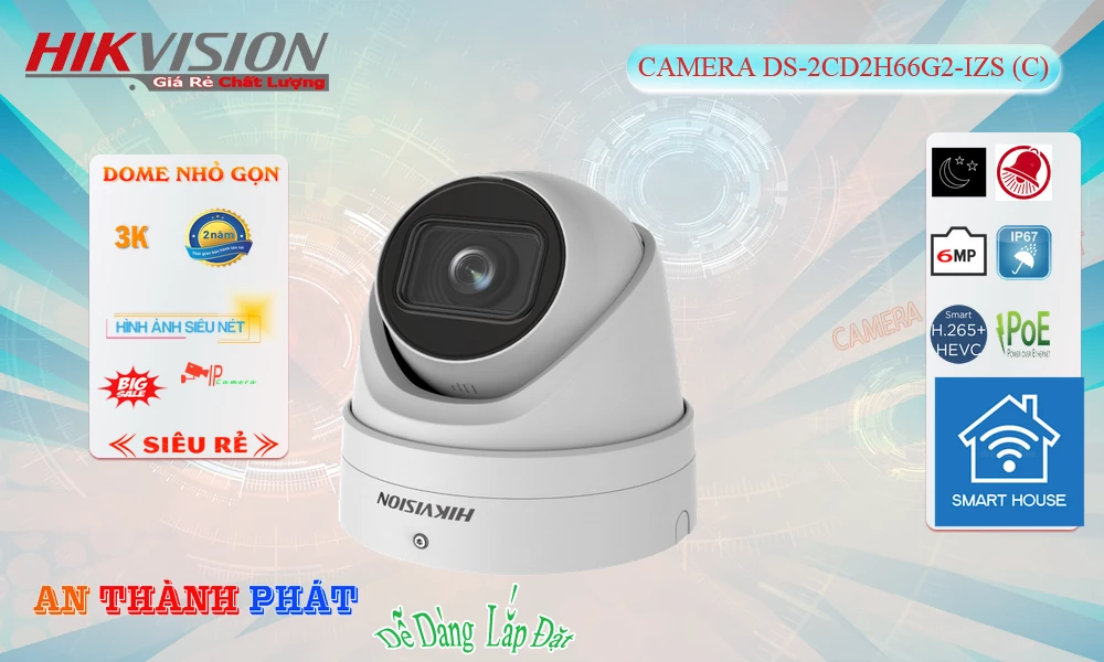 DS-2CD2H66G2-IZS(C) sắc nét Hikvision ➠