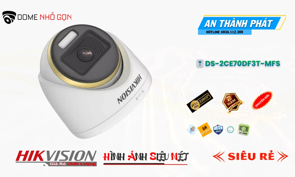 ➠  DS-2CE70DF3T-MFS sắc nét Hikvision