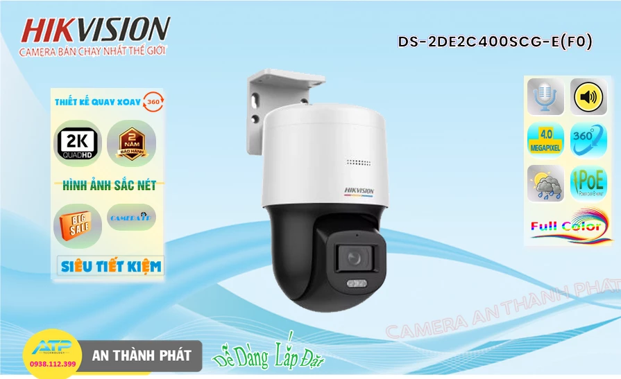 DS-2DE2C400SCG-E(F0) sắc nét Hikvision