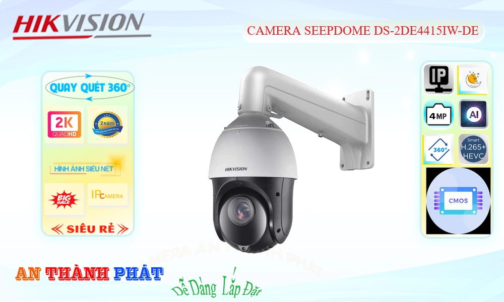 DS-2DE4415IW-DE Ip Sắc Nét Camera Giám Sát Chức Năng Cao Cấp