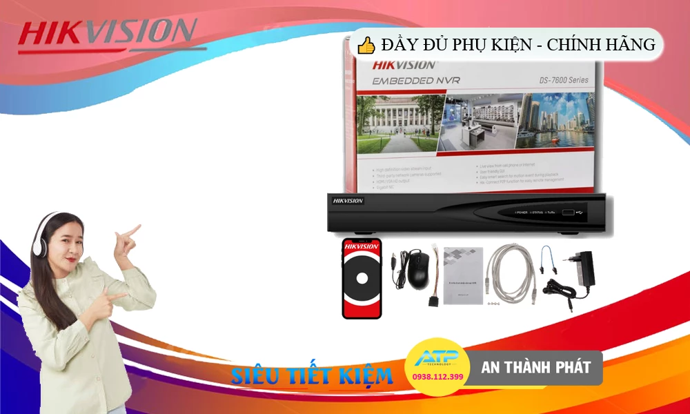 DS-7604NI-K1/4P (C) sắc nét Hikvision