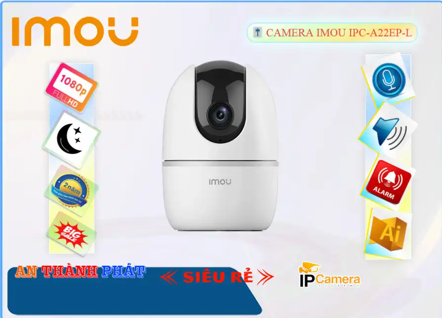 IPC-A22EP-L sắc nét Wifi Imou IPC-A22EP-L sắc nét Wifi Imou