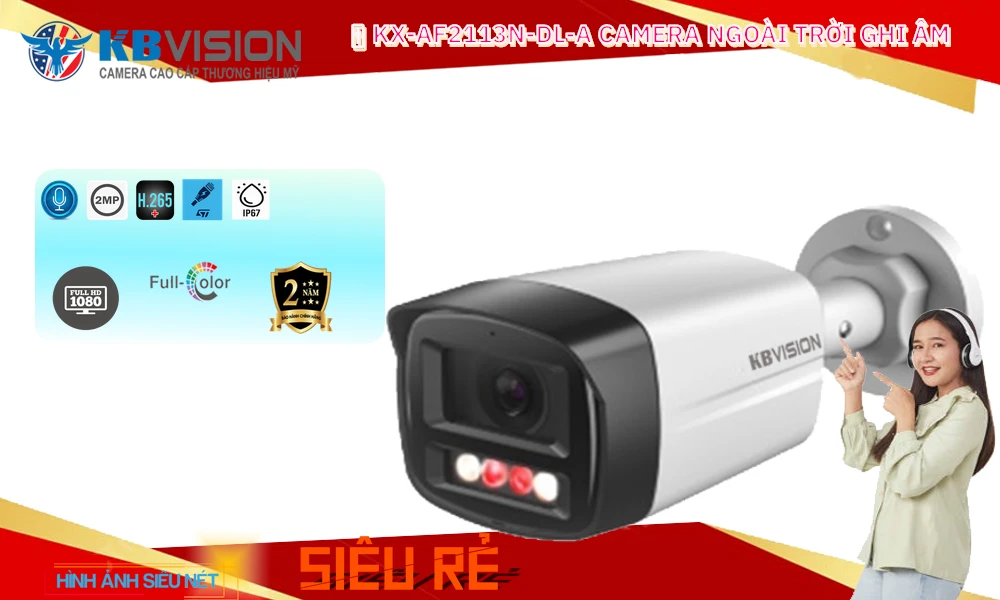 Camera IP POE Công nghệ nỗi bật Phân biệt người và động vật KX-AF2113N-DL-A KBvision Với giá cạnh tranh