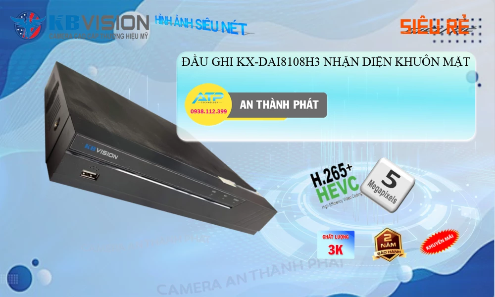 KX-DAi8108H3 sắc nét KBvision KX-DAi8108H3 sắc nét KBvision