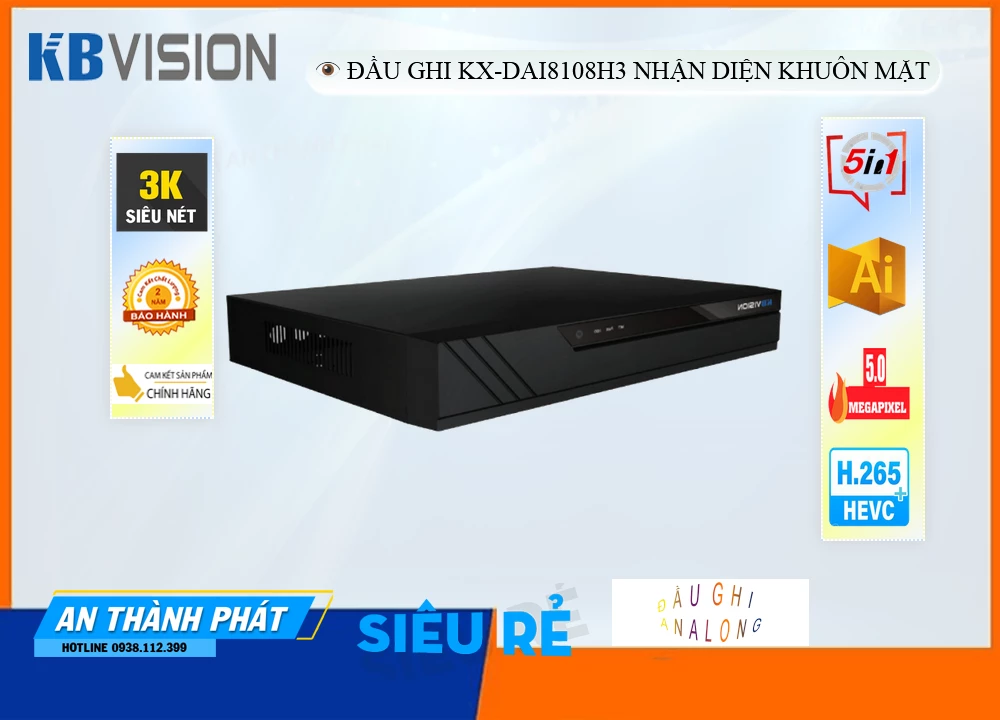 KX-DAi8108H3 sắc nét KBvision KX-DAi8108H3 sắc nét KBvision